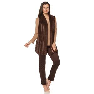 Slinky Brand Faux Fur Vest in Espresso, size M